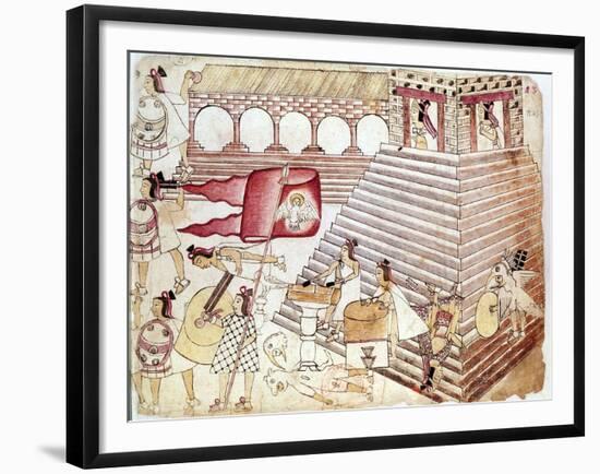 Aztec Warriors Defending the Temple of Tenochtitlan, Mexico-null-Framed Giclee Print