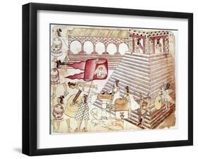 Aztec Warriors Defending the Temple of Tenochtitlan, Mexico-null-Framed Giclee Print