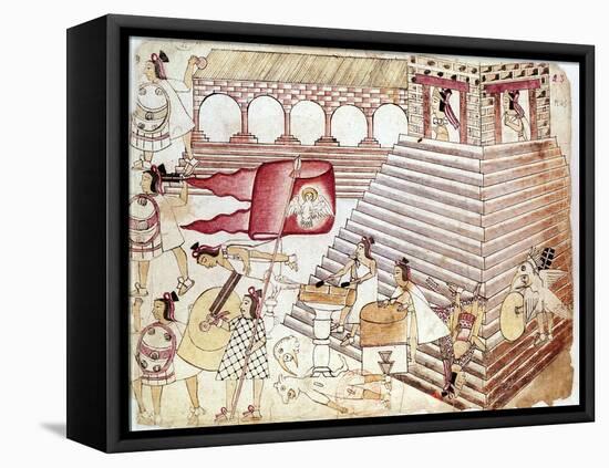 Aztec Warriors Defending the Temple of Tenochtitlan, Mexico-null-Framed Stretched Canvas