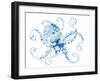 Azul Dotted Octopus I-Gina Ritter-Framed Art Print