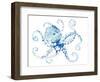 Azul Dotted Octopus I-Gina Ritter-Framed Art Print