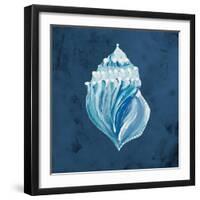 Azul Dotted Seashell on Navy II-Gina Ritter-Framed Art Print