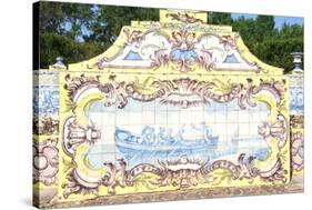 Azulejos of the Tiled Canal, Royal Summer Palace of Queluz, Lisbon, Portugal, Europe-G and M Therin-Weise-Stretched Canvas
