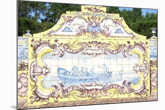 Azulejos of the Tiled Canal, Royal Summer Palace of Queluz, Lisbon, Portugal, Europe-G and M Therin-Weise-Mounted Photographic Print