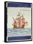 Azulejos Tile Depicting a Ship, from Sagres, 1498-null-Framed Stretched Canvas