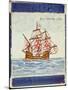 Azulejos Tile Depicting a Ship, from Sagres, 1498-null-Mounted Premium Giclee Print