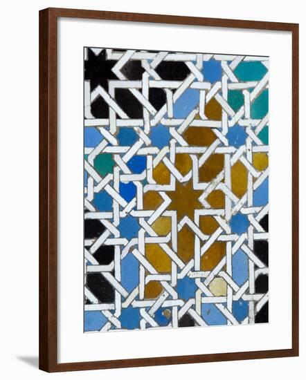 Azulejos Tile Work in the Mudejar Style, Real Alcazar, Seville, Andalusia, Spain-Robert Harding-Framed Photographic Print