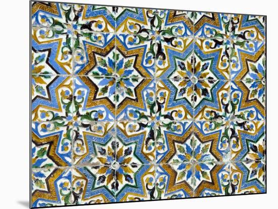 Azulejos Tiles in the Mudejar Style, Casa De Pilatos, Santa Cruz District, Andalusia, Spain-Robert Harding-Mounted Photographic Print