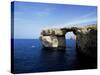 Azur Window at Dwerja Point, Island of Gozo, Malta, Mediterranean-Hans Peter Merten-Stretched Canvas