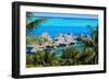 Azure Lagoon of Island Bora Bora Polynesia.-Konstik-Framed Photographic Print