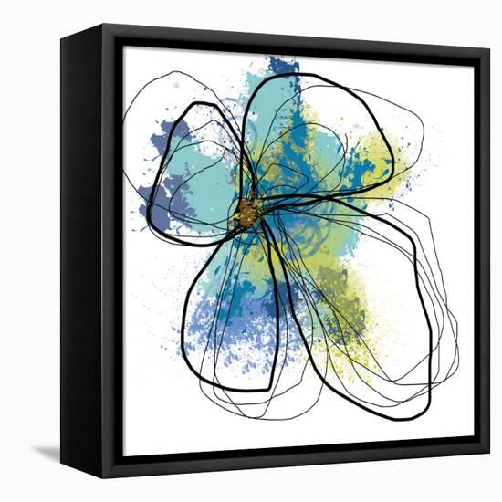 Azure Petals One-Jan Weiss-Framed Stretched Canvas