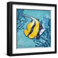 Azure Tropical Fish II-Paul Brent-Framed Art Print