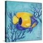 Azure Tropical Fish V-Paul Brent-Stretched Canvas