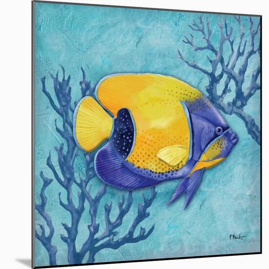 Azure Tropical Fish V-Paul Brent-Mounted Art Print