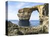 Azure Window, a Natural Arch at the Coast of Gozo, Malta-Martin Zwick-Stretched Canvas