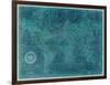 Azure World Map-Vision Studio-Framed Art Print