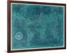 Azure World Map-Vision Studio-Framed Art Print