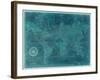 Azure World Map-Vision Studio-Framed Art Print