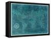 Azure World Map-Vision Studio-Framed Stretched Canvas