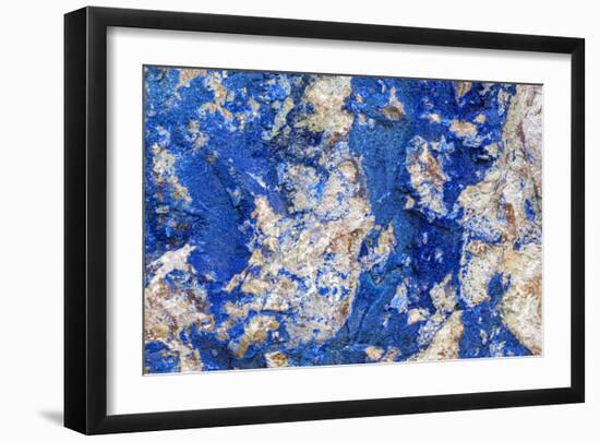 Azurite / Chessylite, soft, deep blue copper mineral-Philippe Clement-Framed Photographic Print