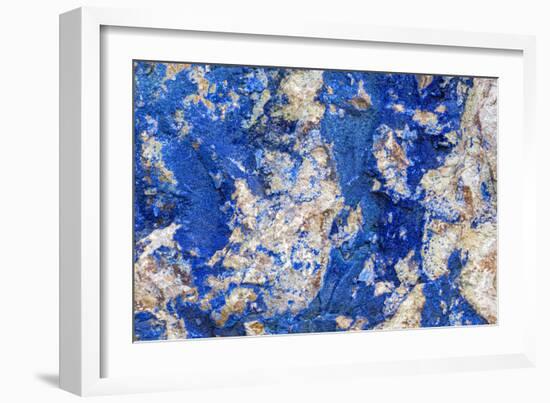 Azurite / Chessylite, soft, deep blue copper mineral-Philippe Clement-Framed Photographic Print