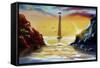 B-114-HR-BUTTERFLY LAGOON illusion-D. Rusty Rust-Framed Stretched Canvas