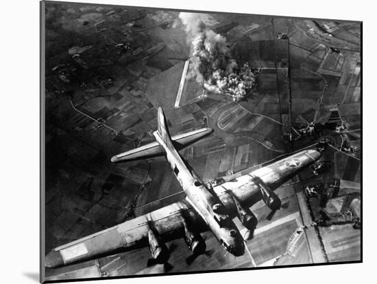 B-17 Bomber During the First Big Raid on Germany by the U.S. 8th Air Force-null-Mounted Photo
