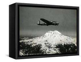 B-17 "Flying Fortess" Bomber over Mt. Rainier, 1938-null-Framed Stretched Canvas