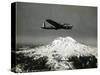 B-17 "Flying Fortess" Bomber over Mt. Rainier, 1938-null-Stretched Canvas