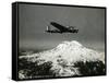 B-17 "Flying Fortess" Bomber over Mt. Rainier, 1938-null-Framed Stretched Canvas