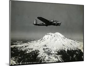 B-17 "Flying Fortess" Bomber over Mt. Rainier, 1938-null-Mounted Giclee Print