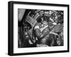 B-17 Flying Fortress Bomber During Bombing Raid Launched by US 8th Bomber Command from England-Margaret Bourke-White-Framed Photographic Print