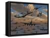 B-17 Flying Fortress Bombers and P-51 Mustangs in Flight-Stocktrek Images-Framed Stretched Canvas