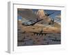 B-17 Flying Fortress Bombers and P-51 Mustangs in Flight-Stocktrek Images-Framed Photographic Print