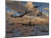 B-17 Flying Fortress Bombers and P-51 Mustangs in Flight-Stocktrek Images-Mounted Photographic Print