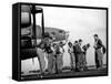 B-17 Flying Fortress Crew of 8th Bomber Command Donning Their Flying Gear Upon Arrival by Jeep-Margaret Bourke-White-Framed Stretched Canvas