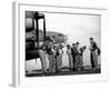 B-17 Flying Fortress Crew of 8th Bomber Command Donning Their Flying Gear Upon Arrival by Jeep-Margaret Bourke-White-Framed Photographic Print