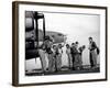 B-17 Flying Fortress Crew of 8th Bomber Command Donning Their Flying Gear Upon Arrival by Jeep-Margaret Bourke-White-Framed Photographic Print