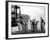 B-17 Flying Fortress Crew of 8th Bomber Command Donning Their Flying Gear Upon Arrival by Jeep-Margaret Bourke-White-Framed Photographic Print