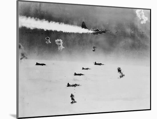 B-17 Planes Flying-null-Mounted Photographic Print