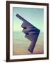 B-2 Stealth Bomber Flying over Desert-Like Landscape-null-Framed Photographic Print