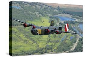 B-24 Liberator Flying over Mt. Lassen, California-Stocktrek Images-Stretched Canvas