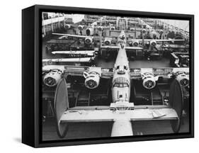 B-24s at an Aircraft Plant-null-Framed Stretched Canvas