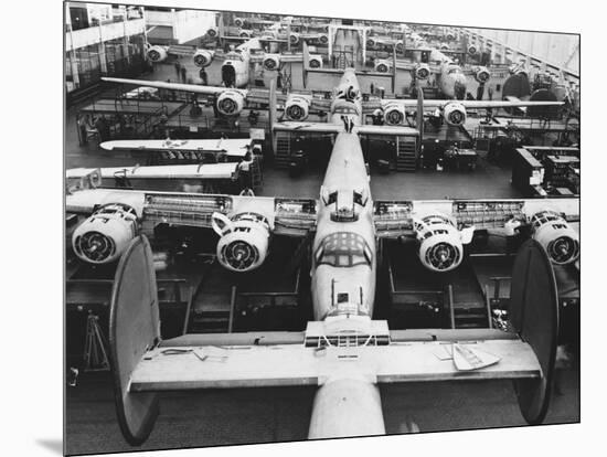 B-24s at an Aircraft Plant-null-Mounted Photographic Print