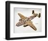 B-25H Mitchell Bomber Layout-null-Framed Art Print