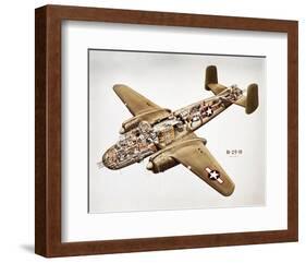 B-25H Mitchell Bomber Layout-null-Framed Art Print