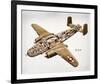 B-25H Mitchell Bomber Layout-null-Framed Art Print