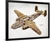 B-25H Mitchell Bomber Layout-null-Framed Art Print