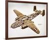 B-25H Mitchell Bomber Layout-null-Framed Art Print