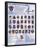 B-29/B-50 Airplane Superfortress Wings Educational Military Chart Poster-null-Framed Poster